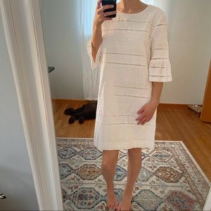 White J.Crew Dress with 3/4 sleeves